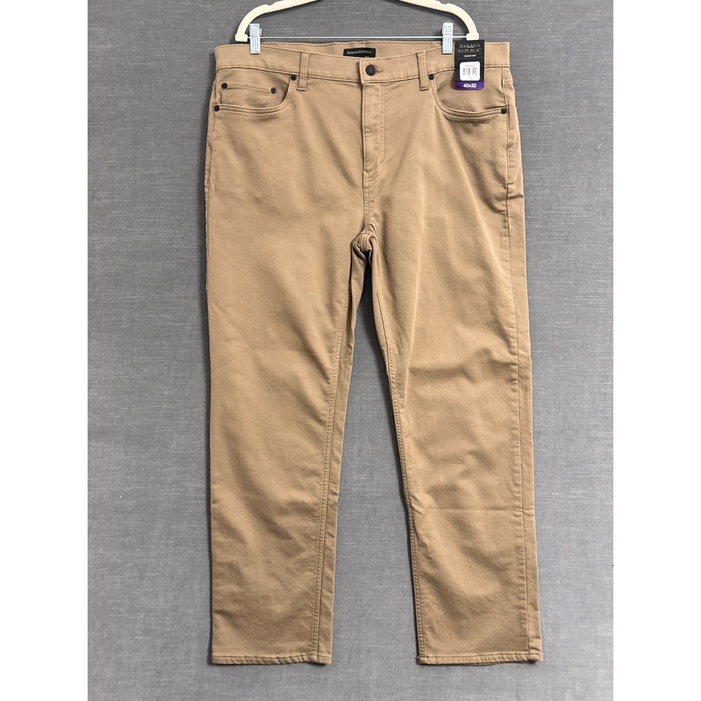 NEW Banana Republic Pants 40x32‎ Classic Brown Tan 5 Pocket Stretch Work Casual